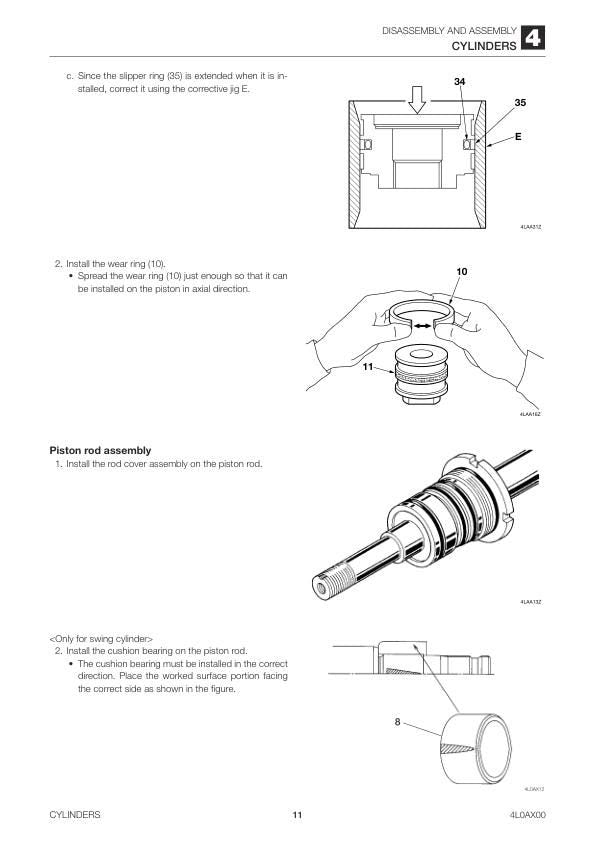 Takeuchi TB215R Mini Excavator Service Manual sample page showing repair procedures