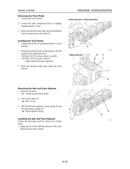 Takeuchi TL150 Track Loader Service Manual table of contents