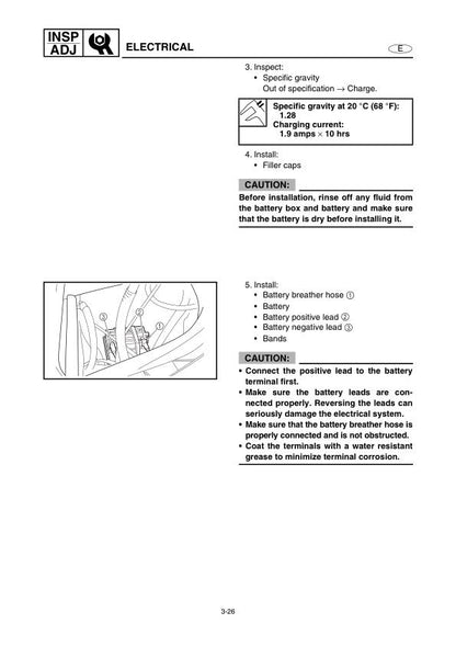 Yamaha WaveRunner FX160 Cruiser Service Manual table of contents