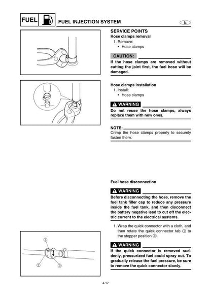Yamaha WaveRunner FX160 Cruiser Service Manual sample page from service manual