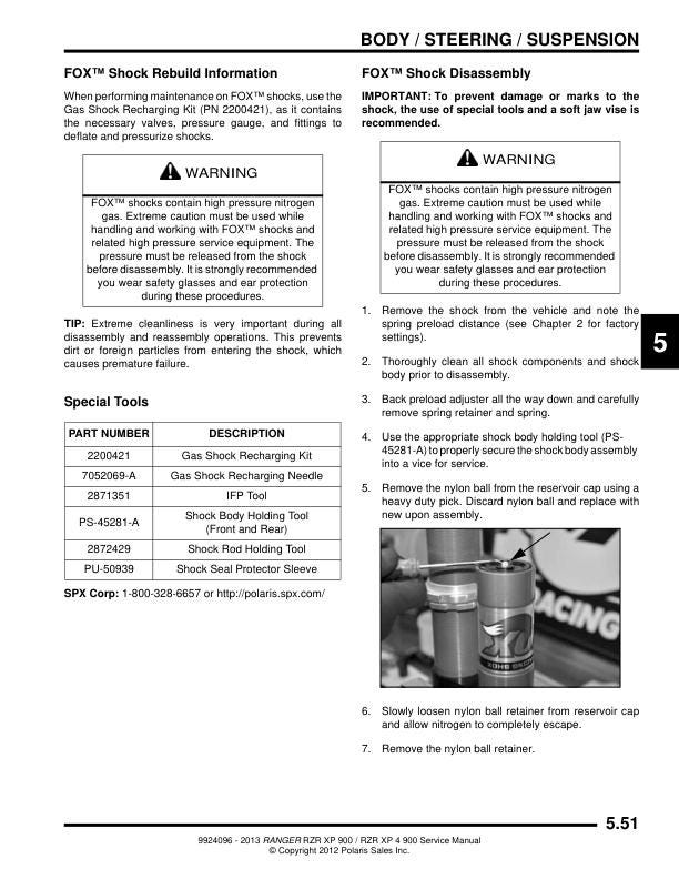Polaris Ranger RZR XP 900 UTV Service Manual | 2013-2016 - sample page 7