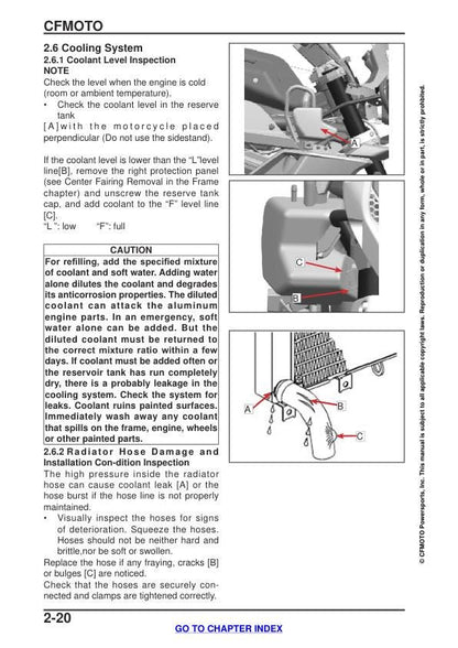 CFMOTO 650 ADVentura Service Manual sample page from service manual
