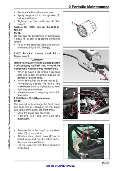 CFMOTO 650 ADVentura Service Manual sample page with diagrams and specifications
