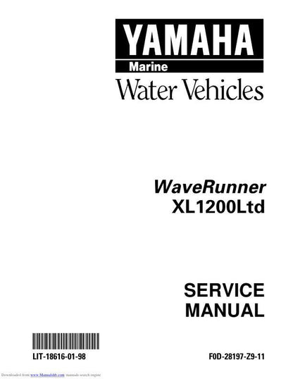 Yamaha WaveRunner XL1200 LTD Service Manual factory service manual title page
