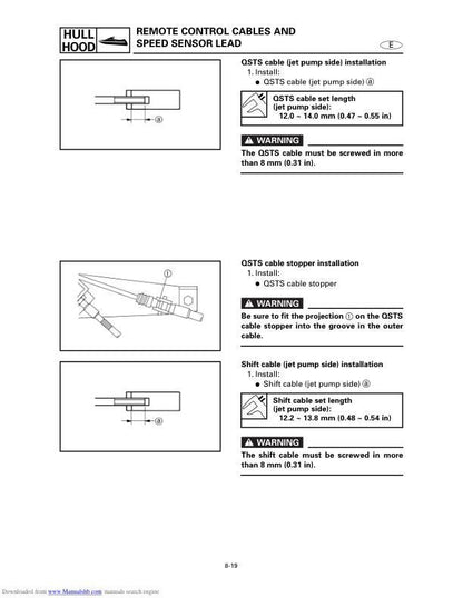 Yamaha WaveRunner XL1200 LTD Service Manual sample page with service data and tables