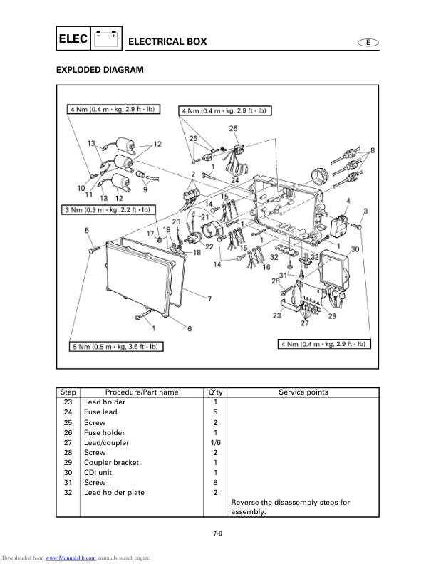 Yamaha WaveRunner XL1200 LTD Service Manual sample page with technical illustrations