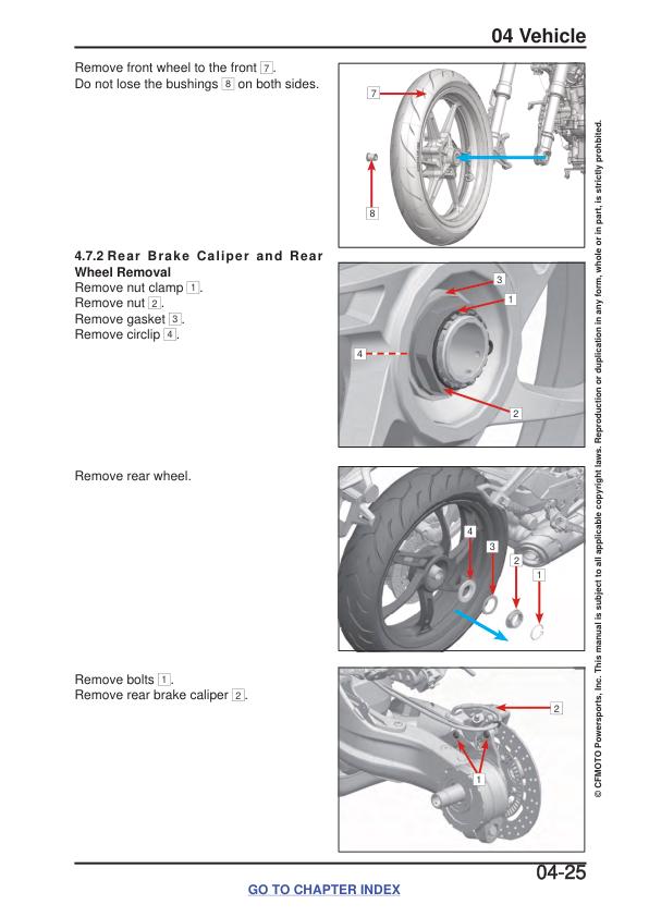 CFMOTO 450SS Service Manual sample page with diagrams and specifications
