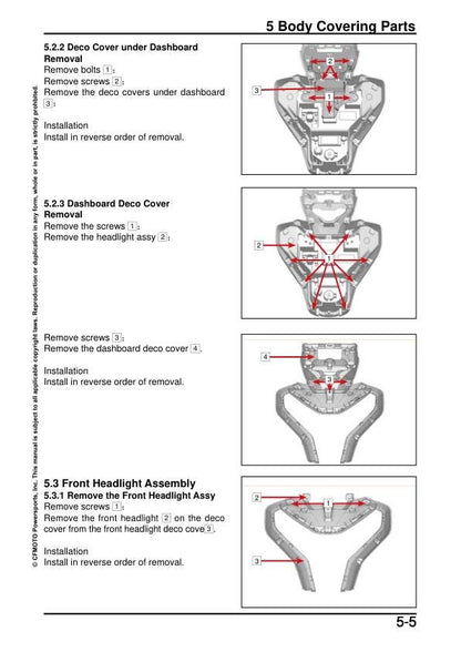 CFMOTO 450NK Service Manual sample page from service manual
