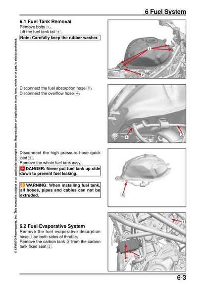 CFMOTO 450NK Service Manual sample page from the repair manual