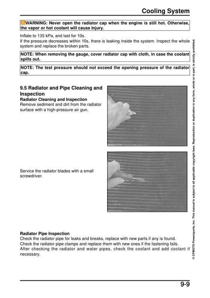 CFMOTO 450CL-C Service Manual sample page with technical illustrations