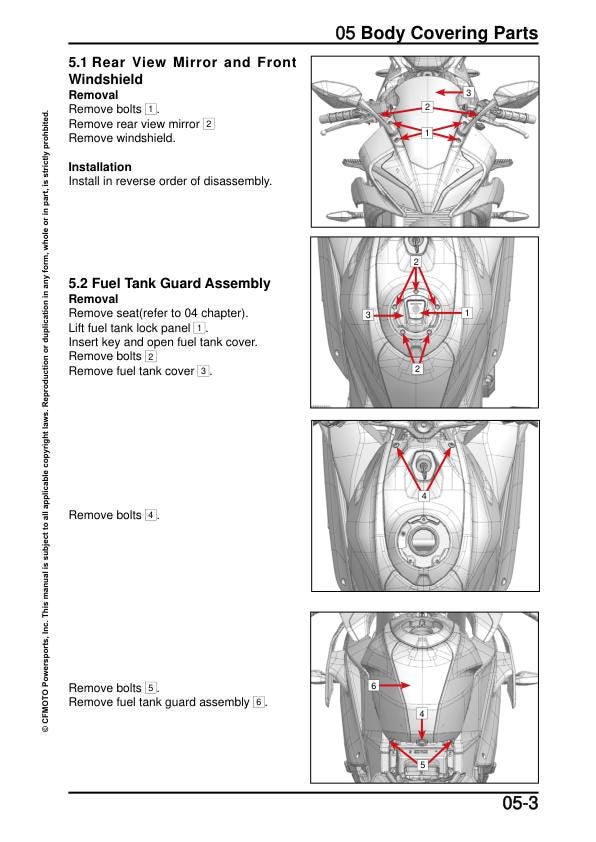 CFMOTO 300SS Service Manual sample page from service manual