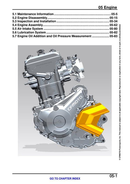 CFMOTO 300NK Service Manual sample page showing repair procedures