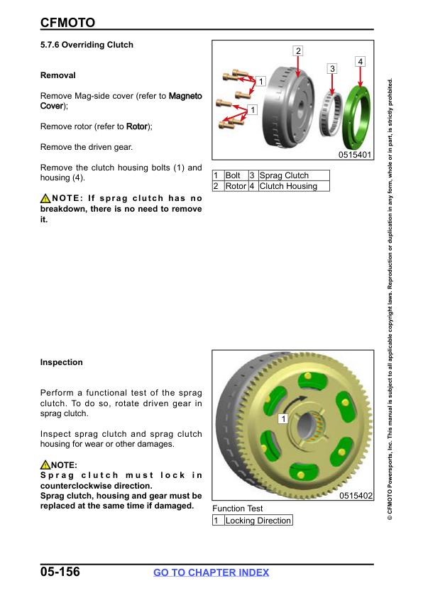 CFMOTO CFORCE 1000 Service Repair Manual sample page from the repair manual