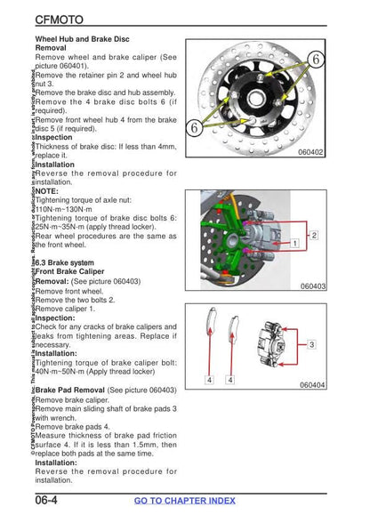 CFMOTO CFORCE CF80OXC Service Repair Manual sample page showing schematics and diagrams