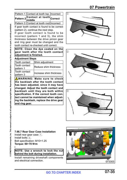 CFMOTO CFORCE CF600 CF625 Service Repair Manual sample page with service data and tables