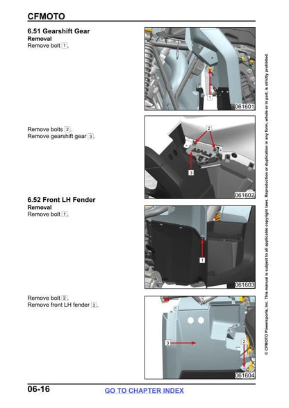 CFMOTO CFORCE CF600 CF625 Service Repair Manual sample page from the repair manual
