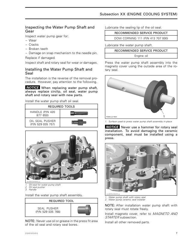 Can Am Defender Traxter HD5 HD8 HD10 Service Manual table of contents