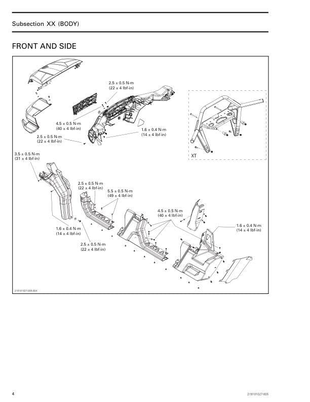 Can Am Defender Pro DPS XT HD10 Service Manual sample page with technical illustrations
