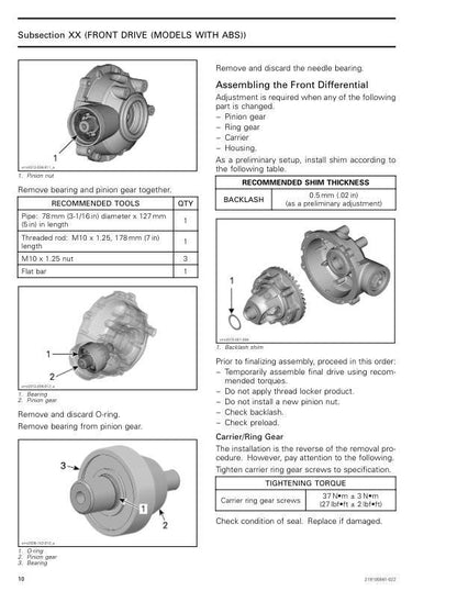 Can Am Outlander 450 570 Service Manual sample page with technical illustrations