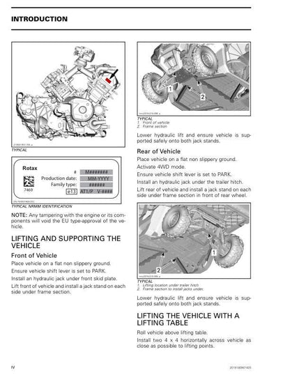 Can Am Defender Traxter HD8 HD10 Service Manual table of contents