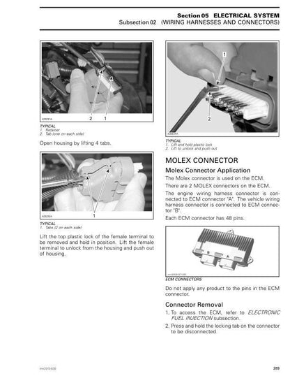 Can Am Commander 800R 1000 DPS XT Service Manual sample page with diagrams and specifications