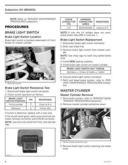 Can Am Commander 800R 1000 DPS XT Service Manual sample page with technical illustrations