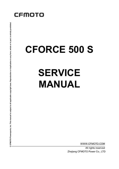 CFMOTO CFORCE 500S Service Repair Manual factory service manual title page