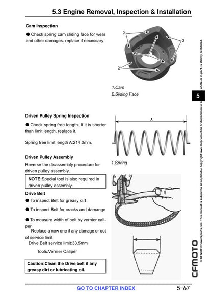 CFMOTO CFORCE 500S Service Repair Manual sample page from the repair manual