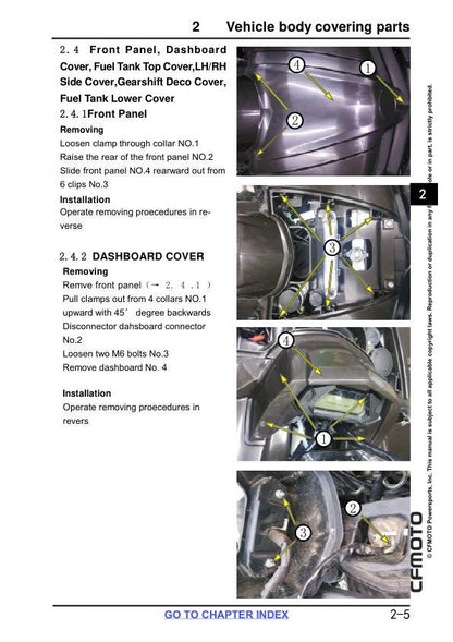 CFMOTO CFORCE 500S Service Repair Manual sample page from service manual