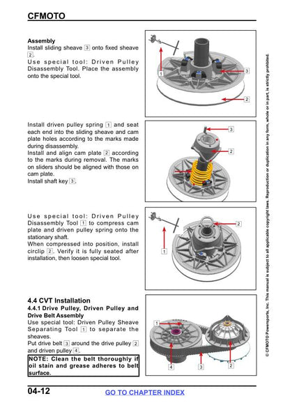 CFMOTO CFORCE 400 500 Service Repair Manual sample page from service manual