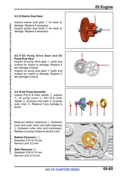CFMOTO CFORCE 400 500 Service Repair Manual sample page with technical illustrations