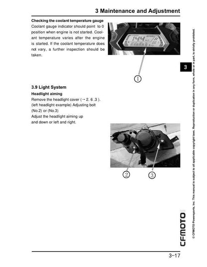 CFMOTO CFORCE 400 Service Repair Manual sample page showing repair procedures