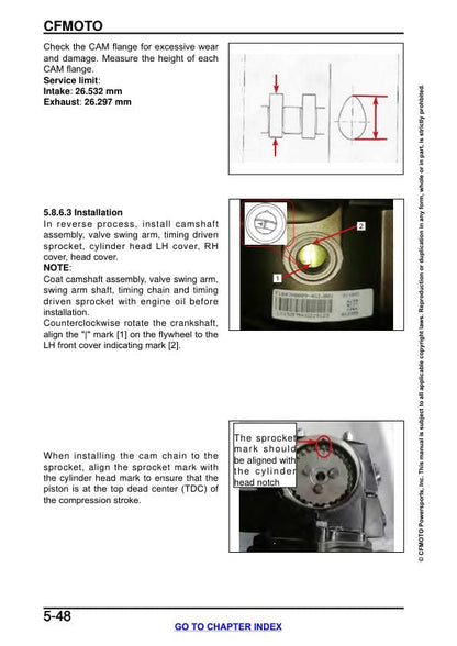 CFMOTO CFORCE 110 Service Repair Manual sample page showing repair procedures