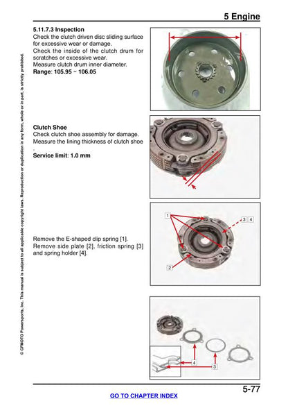 CFMOTO CFORCE 110 Service Repair Manual sample page with technical illustrations