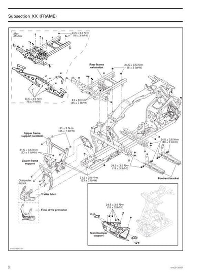 Can Am Can-Am Outlander 1000 / MAX  Service Manual sample page with service data and tables