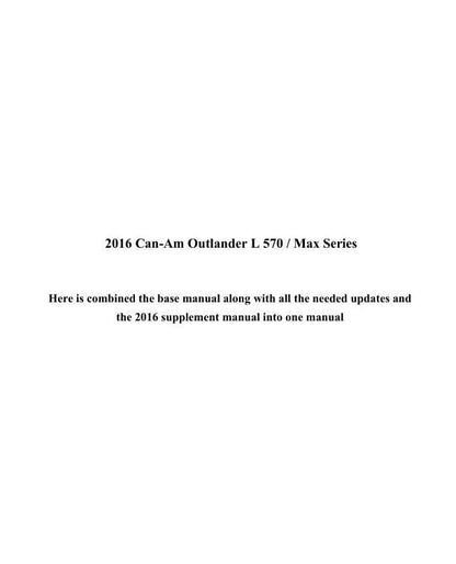 Can Am Can-Am Outlander L 570 / Max Service Manual factory service manual title page