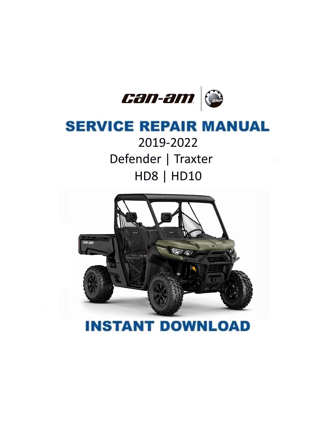 Can Am Defender Traxter HD8 HD10 Service Manual 2019-2022 - Service Manual PDF Instant Download