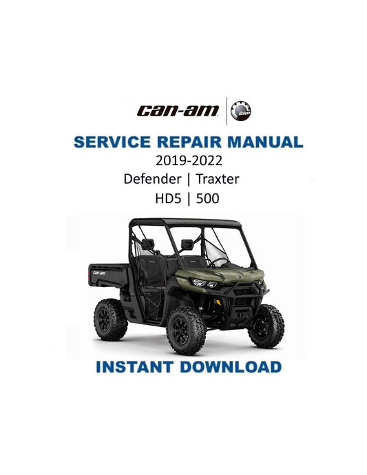 Can Am Defender Traxter HD5 500 Service Manual 2019-2022 - Service Manual PDF Instant Download