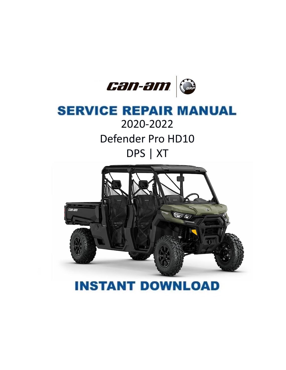 Can Am Defender Pro DPS XT HD10 Service Manual 2020-2022 - Service Manual PDF Instant Download