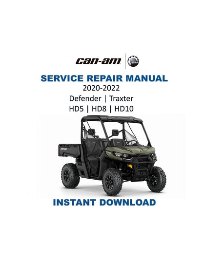 Can Am Defender Traxter HD5 HD8 HD10 Service Manual 2020-2022 - Service Manual PDF Instant Download
