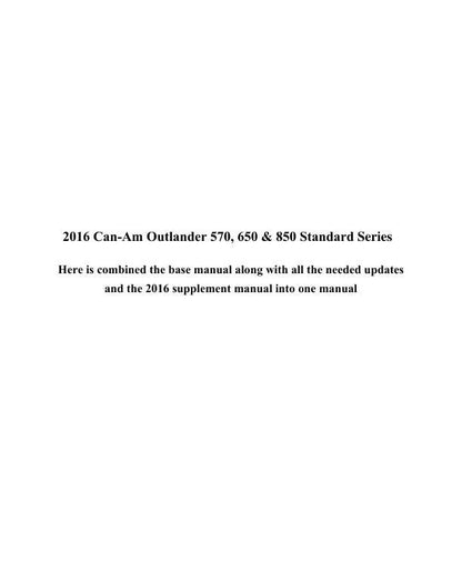 Can Am Outlander 570, 650 & 850 Service Manual factory service manual title page