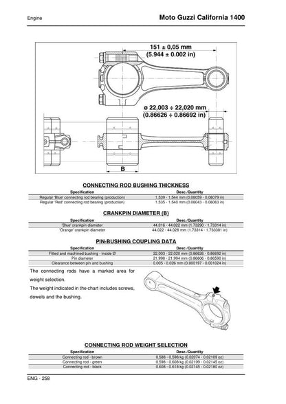 Moto Guzzi California 1400 Motorcycle Service Manual sample page with technical illustrations