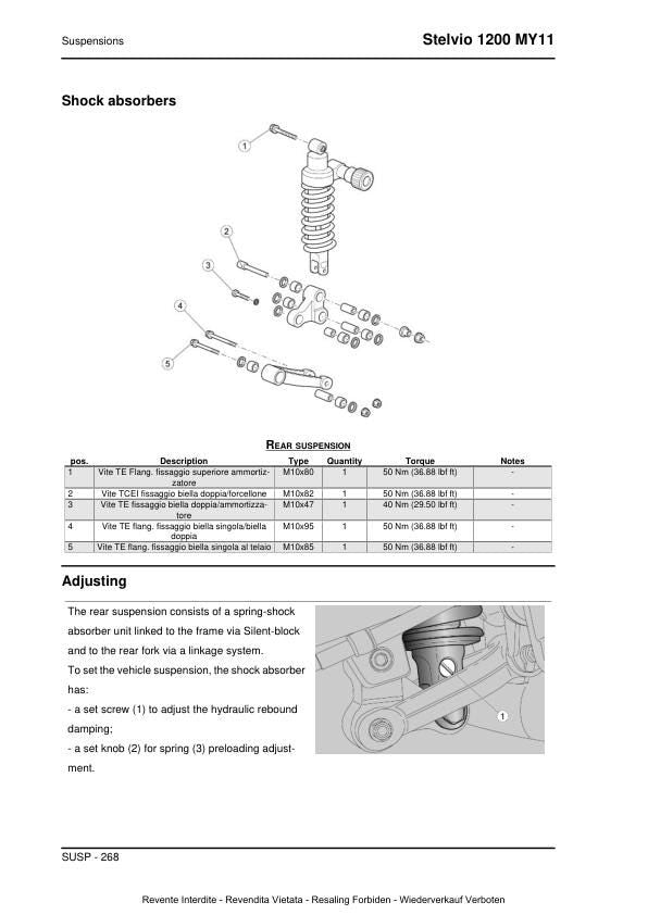 Moto Guzzi Stelvio 1200 Motorcycle Service Manual sample page with technical illustrations