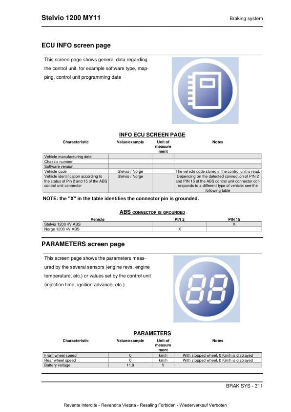 Moto Guzzi Stelvio 1200 Motorcycle Service Manual sample page from the repair manual