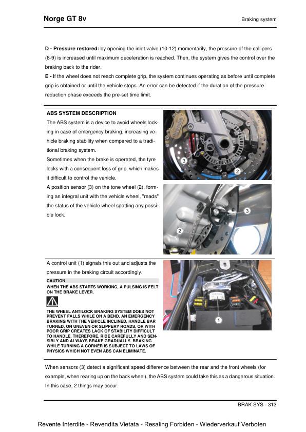 Moto Guzzi Norge 1200 GT 8v Motorcycle Service Manual sample page from the repair manual