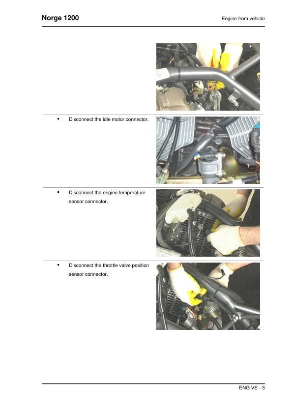 Moto Guzzi Norge 1200 Motorcycle Service Manual sample page from service manual