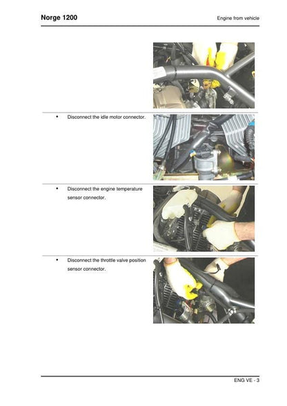 Moto Guzzi Norge 1200 Motorcycle Service Manual sample page from service manual