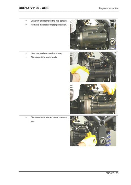Moto Guzzi Breva 1100 ABS Motorcycle Service Manual sample page from service manual