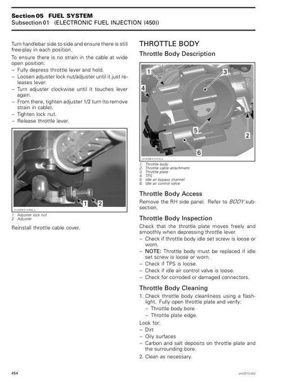 Can Am Outlander L Max 450 500 EFI Service Manual sample page with technical illustrations