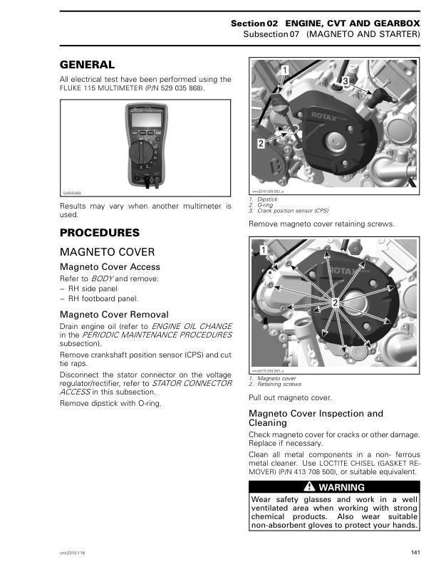 Can Am Outlander 650 1000 6x6 XT DPS Service Manual sample page with diagrams and specifications